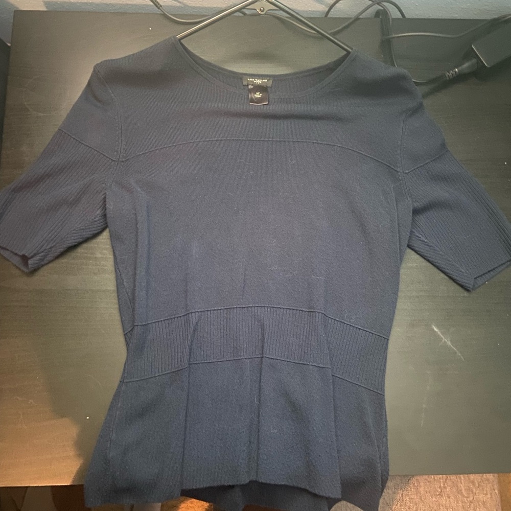 Navy Blue short sleeve blouse